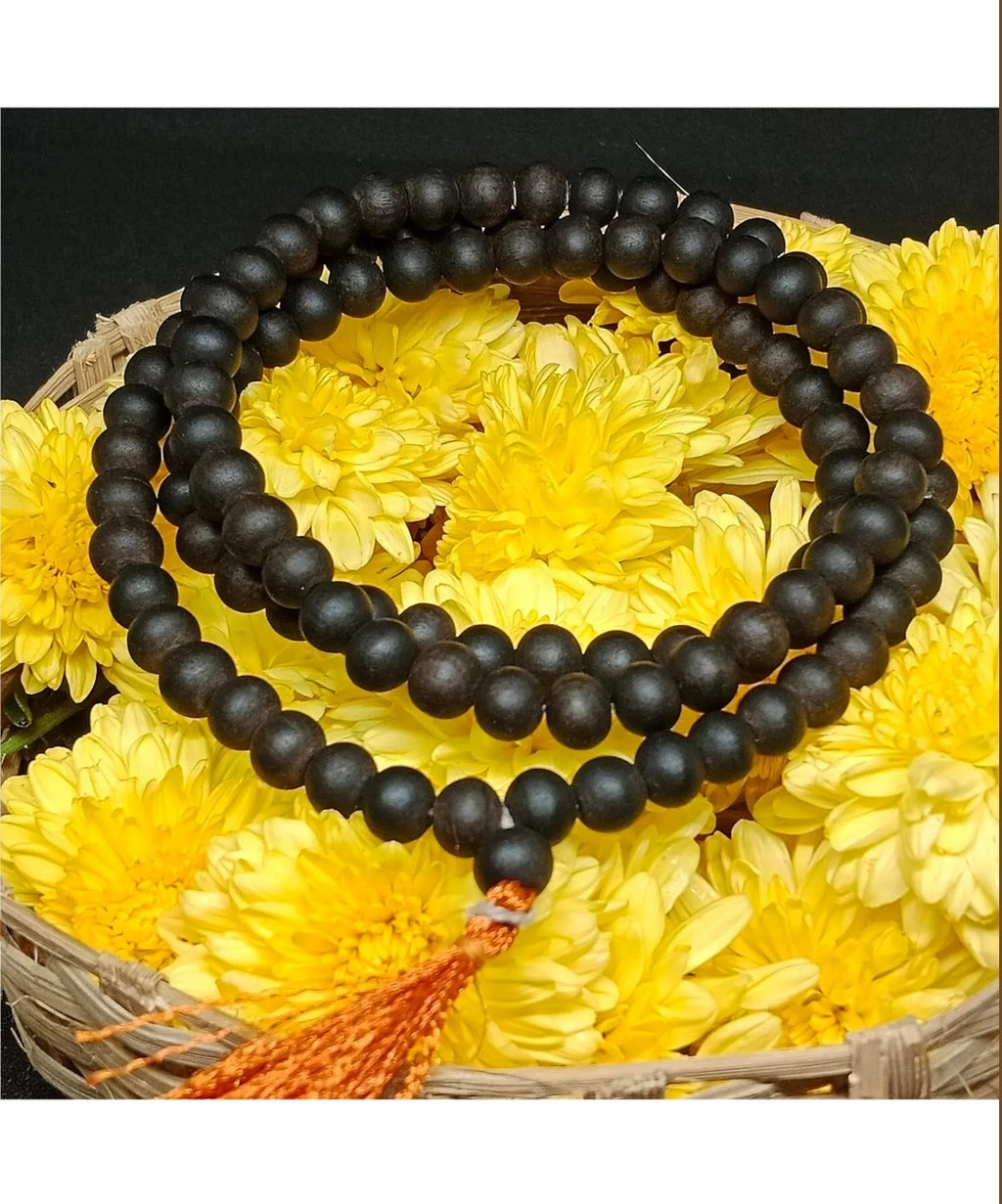 108+1 Divya Karungali Mala - Natural Ebony Wood Beads (Govt. Certified)