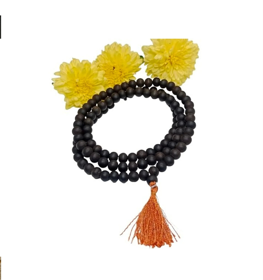 108+1 Divya Karungali Mala - Natural Ebony Wood Beads (Govt. Certified)