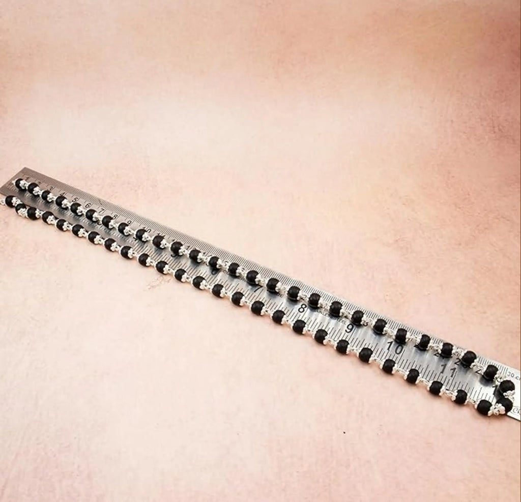 Silver Plated Eternal Karungali Mala - Natural Ebony Wood (Govt. Certified)