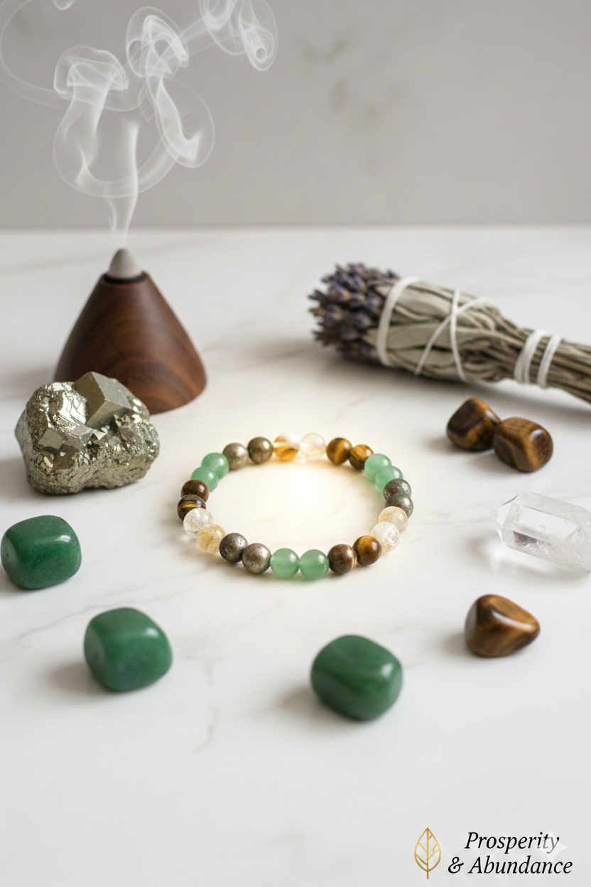 Money Magnet Fusion Band - Pyrite, Tiger Eye, Citrine & Aventurine Beads