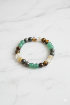 Money Magnet Fusion Band - Pyrite, Tiger Eye, Citrine & Aventurine Beads