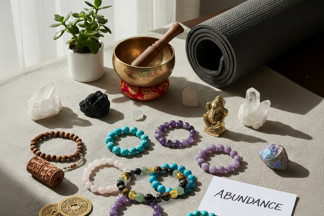 Money Multiplier Bracelet with spiritual elements - prosperity and meditation