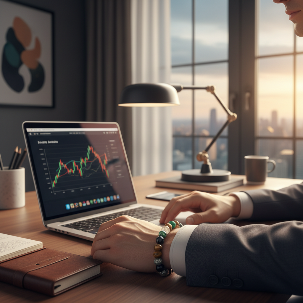 Professional wearing Money Multiplier Bracelet - business success lifestyle shot