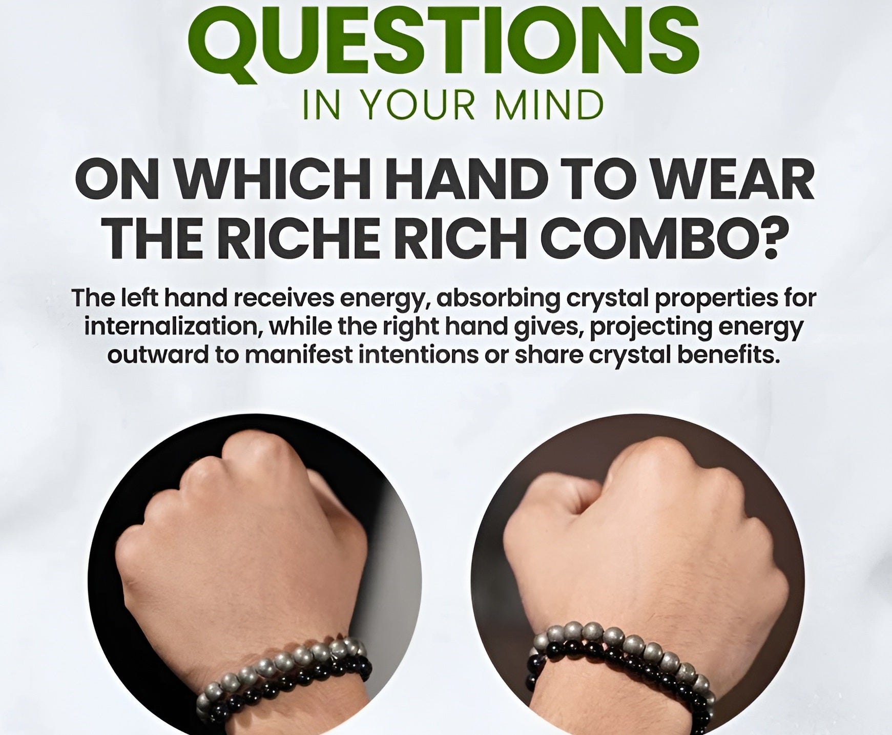 Richie Rich Combo (Pyrite Bracelet + Black Obsidian Bracelet)