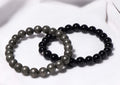 Richie Rich Combo (Pyrite Bracelet + Black Obsidian Bracelet)